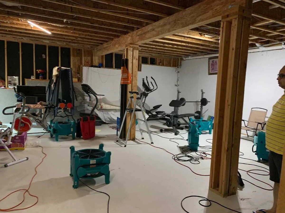 Basement drying equipment setup for Structural Drying in Oskaloosa